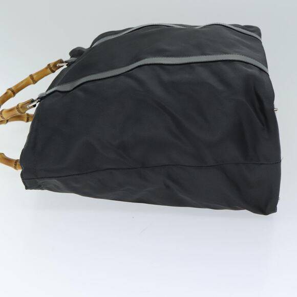 GUCCI Bamboo Hand Bag Nylon Gray 002 2854 0412 5 - Picture 5 of 12